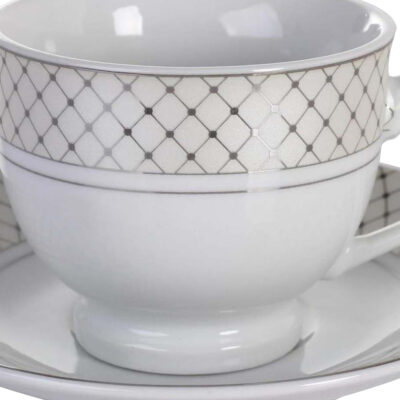 Juego de Tazas Té Florencia Silver 12 Piezas