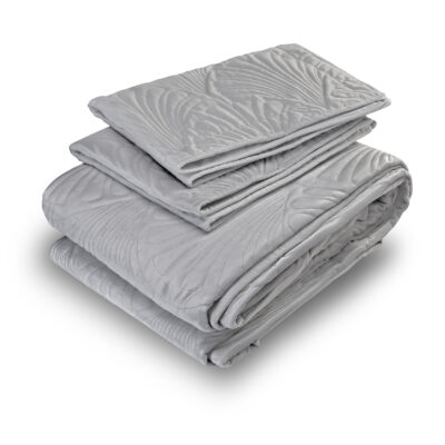 Quilt Liso Velvet Paris Gris Perla 2 Plazas