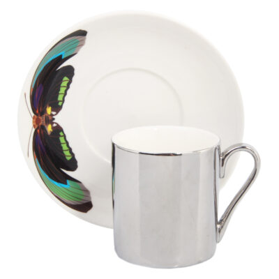 Taza Café con Plato Reflejo Verde 2 Piezas