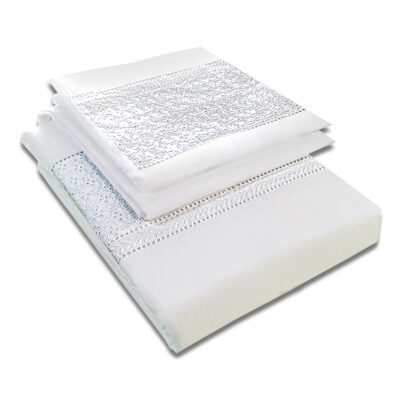 Juego de Sabanas T180 Broderie Blanco 2 Plazas