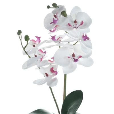 Planta Artificial Orquidea Maceta Plata