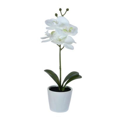 Planta Artificial Orquidea Maceta Blanca