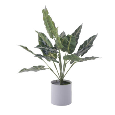 Planta Artificial Alocasia Zebrina Blanca