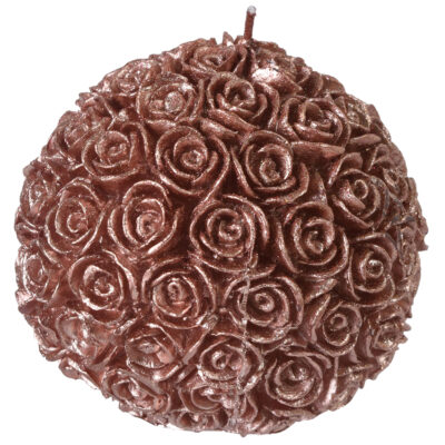 Vela Decorativa Rosas Palo Rosa Bola