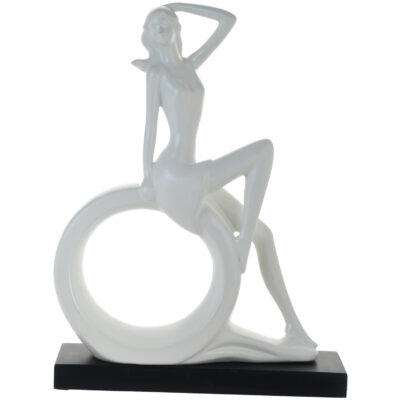 Figura Decorativa Dama Venecia Blanca