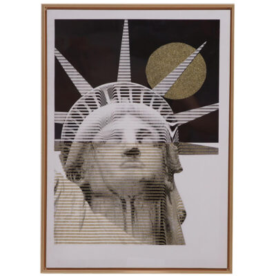 Cuadro Decorativo Estatua Liberté Gold 70 x 50