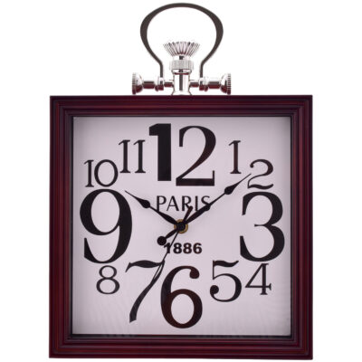 Reloj Mural Decorativo Basilea Caoba 33 x 33