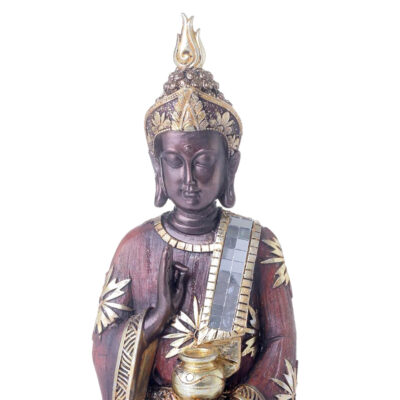 Figura Decorativa Buda Abhaya Mudra Caoba