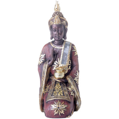 Figura Decorativa Buda Abhaya Mudra Caoba