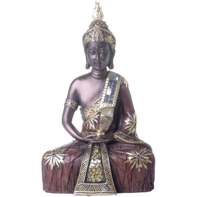 Figura Decorativa Buda Dhyana Mudra Caoba