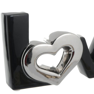 Figura Decorativa Love Black Silver