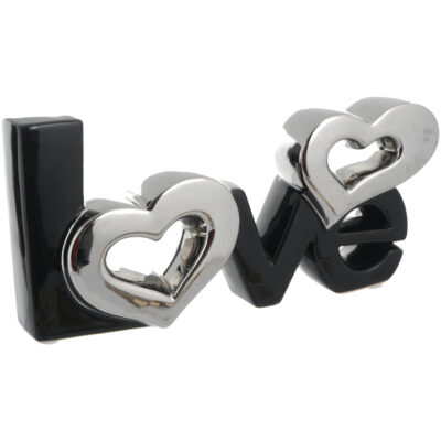 Figura Decorativa Love Black Silver