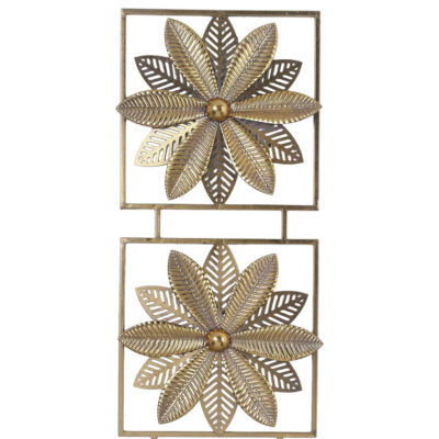 Placa Mural Decorativa Flor de Loto Triple Gold