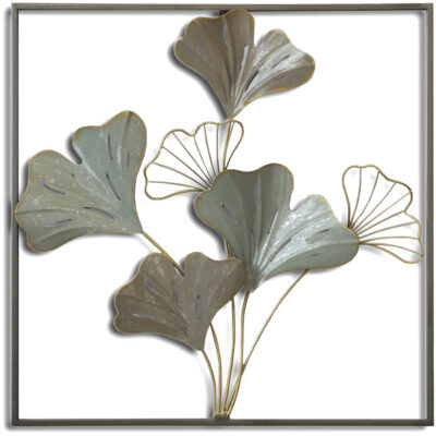 Placa Mural Marco Decorativa Gingko Gold